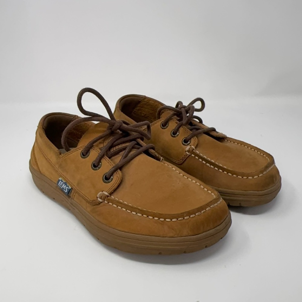 Lems Mariner Boat Shoes Womens Size 5 Walnut Leather Zero Drop Minimalist Preppy